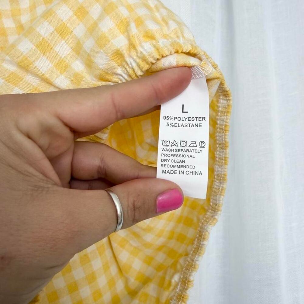 ✿ yellow gingham bloomer shorts cottagecore lounge shorts ♡ - Picture 4 of 5